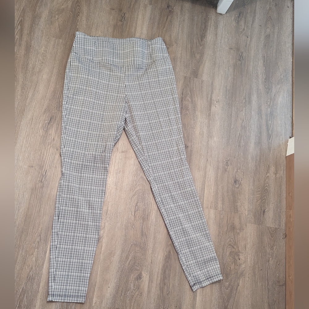 Worthington Plaid Pull On Skinny Stretch Wrinkle Free Dress Pants